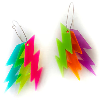 Orecchini cerchio saetta colori fluo