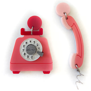 Orecchini telefono e cornetta anni '80