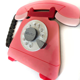 80s dynamic telephone brooch