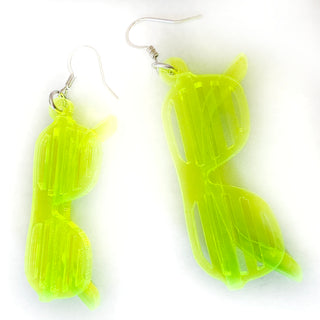 Orecchini occhiali a strisce fluo anni '80