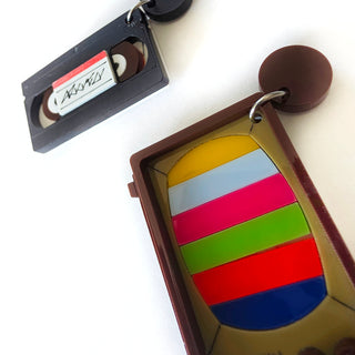 Tv and vhs earrings 