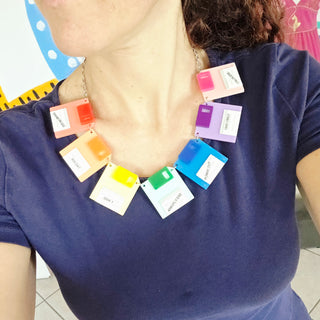 Collana maxi floppy disk arcobaleno
