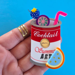 Pop art cocktail brooch 