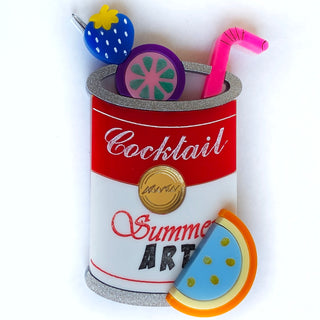 Pop art cocktail brooch 