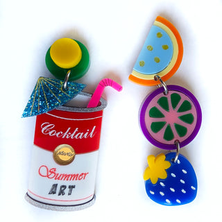Pop art cocktail earrings 