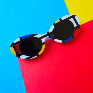 Spilla occhiali da sole Mondrian inspired