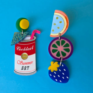 Pop art cocktail earrings 