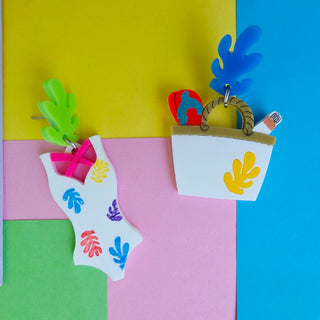 Paper flowers earrings 