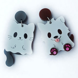 Ghost Dog & Cat Earrings