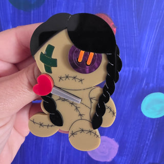 Voodoo Doll Wednesday Brooch