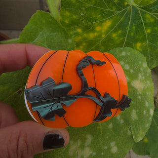 Halloween Pumpkin Hair Clip – Glows in the Dark!