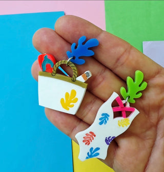 Paper flowers earrings 