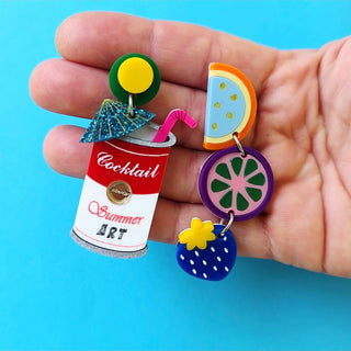 Pop art cocktail earrings 