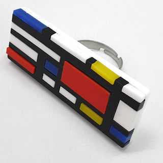 anello mondrian inspired rettangolare in plexiglass colorato taglio laser 