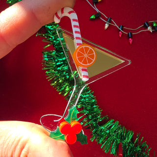 Christmastini cocktail brooch