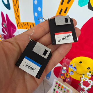 Orecchini floppy disk personalizzabili