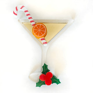 Christmastini cocktail brooch
