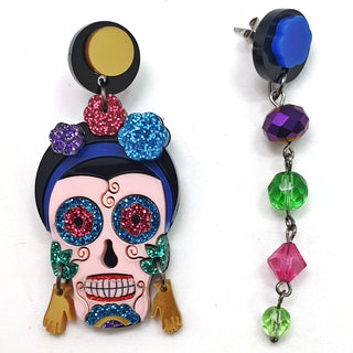 Mexican women skull earrings