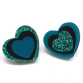 Lobe earrings hearts 3 colors