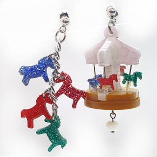 Carousel with horses earrings 