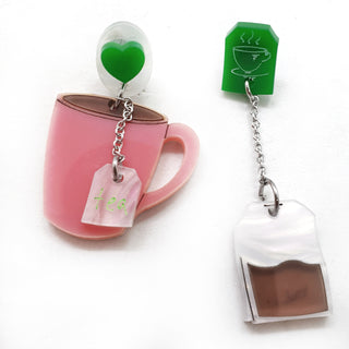 Tea mug earrings