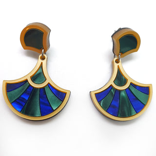 Art Déco style earrings "folding fan"