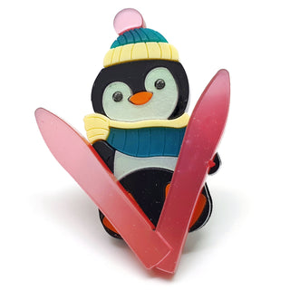 Anello pinguino sciatore