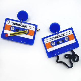 Music tape earrings