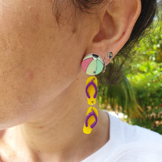 Flamingo lifesaver earrings