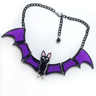 Halloween bat necklace