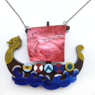 Viking ship necklace