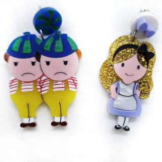 Alice in Wonderland and Tweedledee and Tweedledum earrings